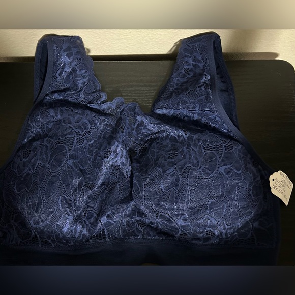 NWOT BREEZIES Navy Blue Lace Bralette -size xl - Picture 1 of 7